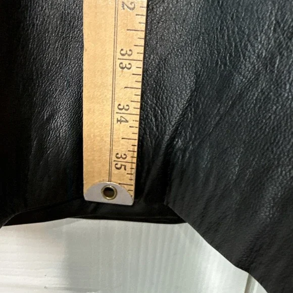 Genuine Leather Limited Women's Black Size Large, Long, Trenchcoat‎ Jacket EUC - Picture 9 of 12